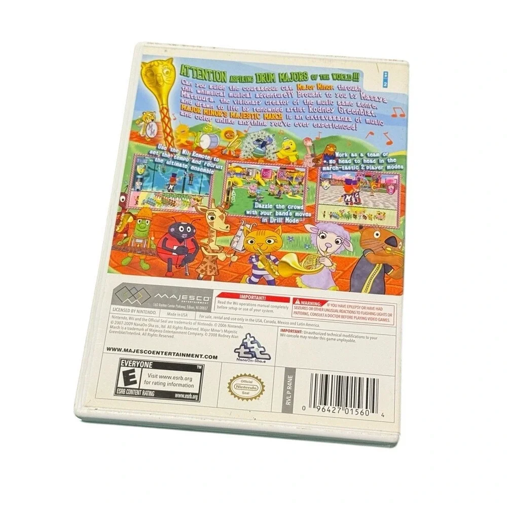 Major Minor's Majestic March Nintendo Wii Video Game Tested Majesco‎ RVL P R4NE